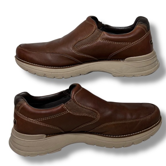 Rockport ProWalker City Men's 10.5 Brown Leather Loafers Slip-On Comfort Shoes - Picture 3 of 10